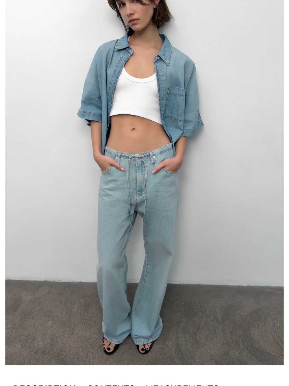 Zara Pale Blue Wide-Leg Women's Jeans